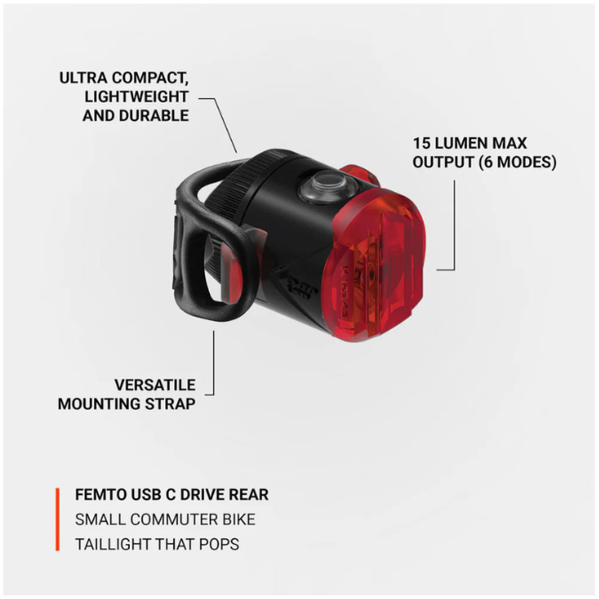 Lezyne Femto USB-C Rear Light