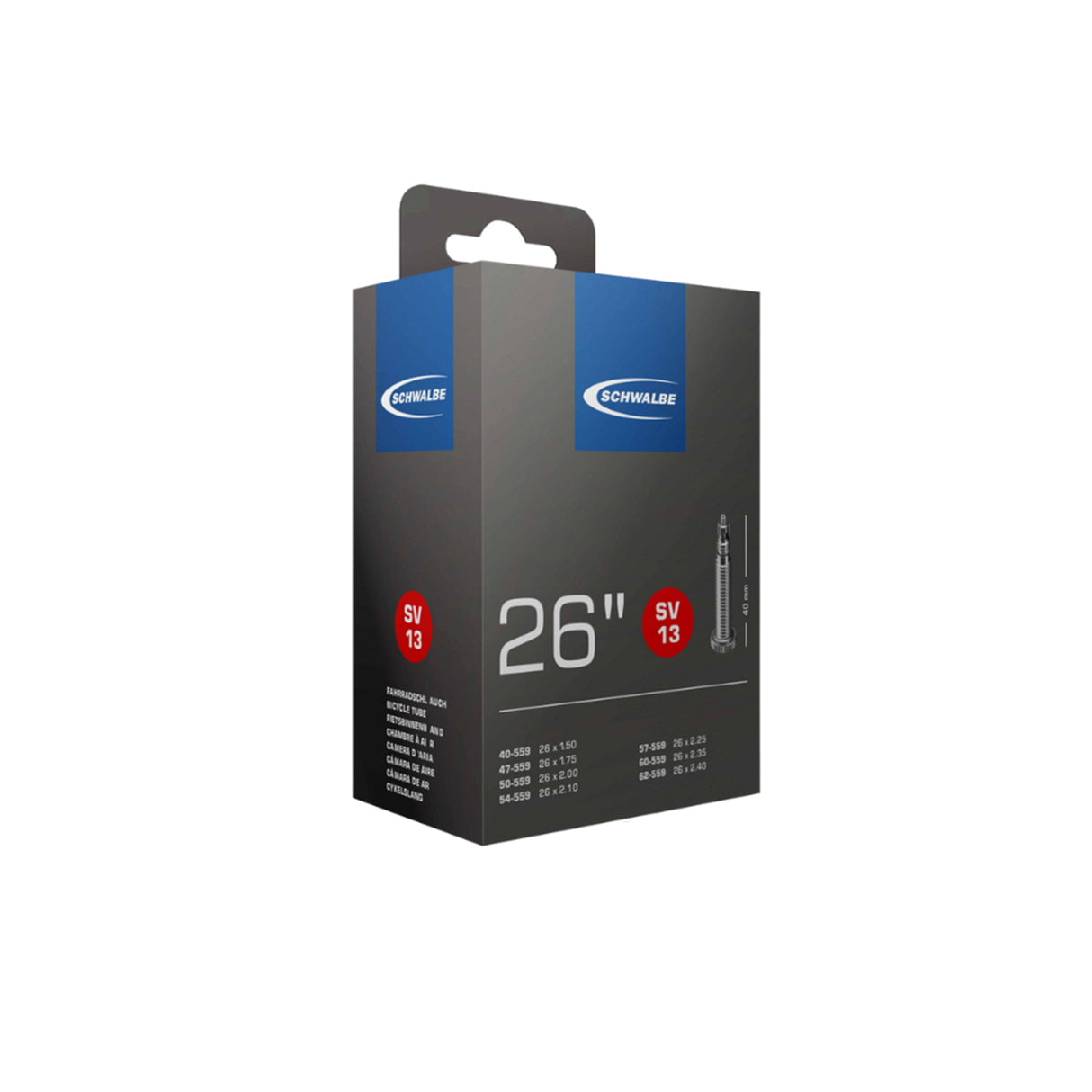 Schwalbe SV13 26" Inner Tube 32/47-559 40mm Presta Valve