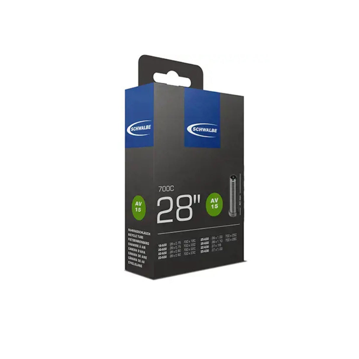 Schwalbe AV15 28" Inner Tube 18/28-622/630 40mm Schrader Valve
