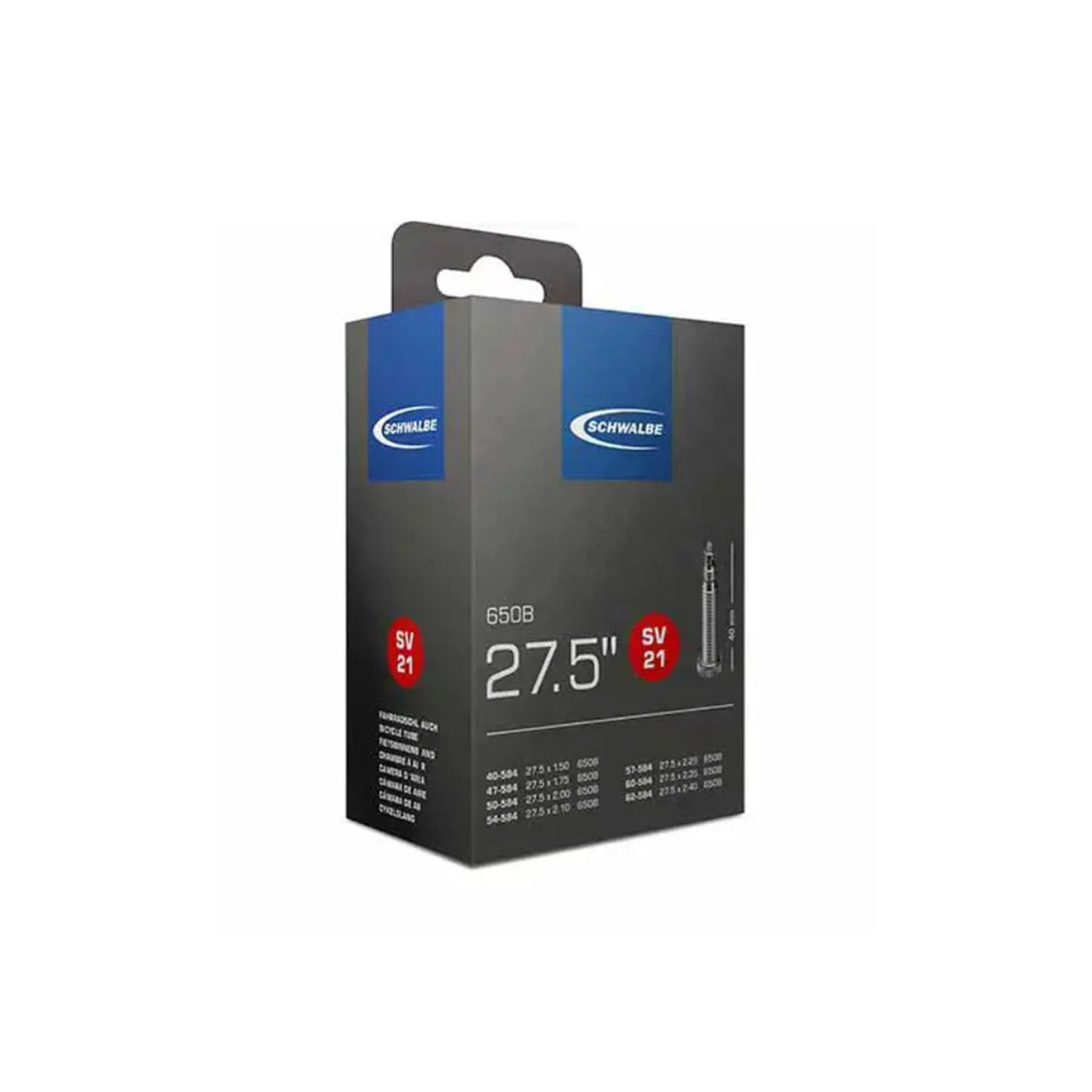 Schwalbe SV21 27.5" Inner Tube 40/62-584 40mm Presta Valve