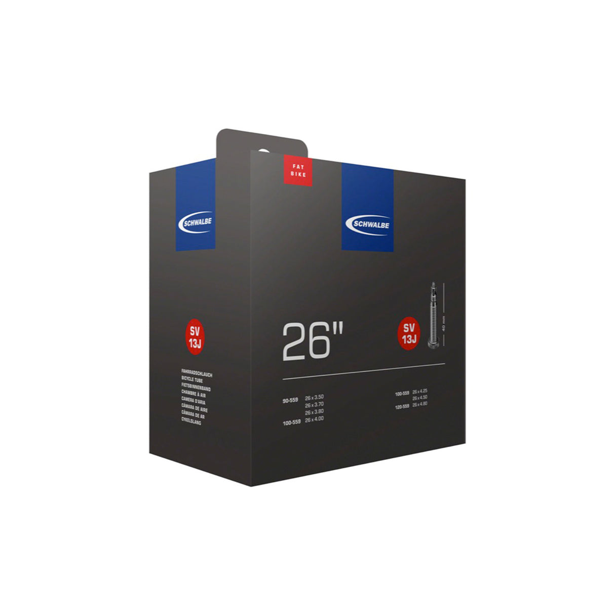 Schwalbe SV13J 26" Fat Bike Inner Tube 90/120‑559 40mm Presta Valve