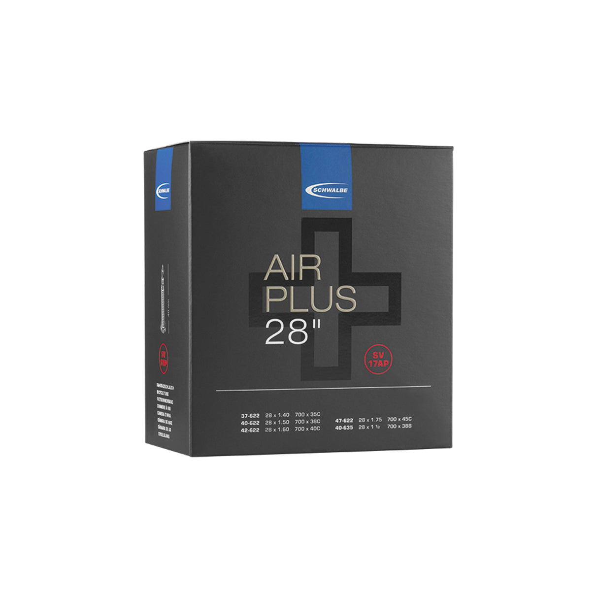 Schwalbe Air Plus No. 17AP 28" Inner Tube 37/47‑622/635 40mm Presta Valve