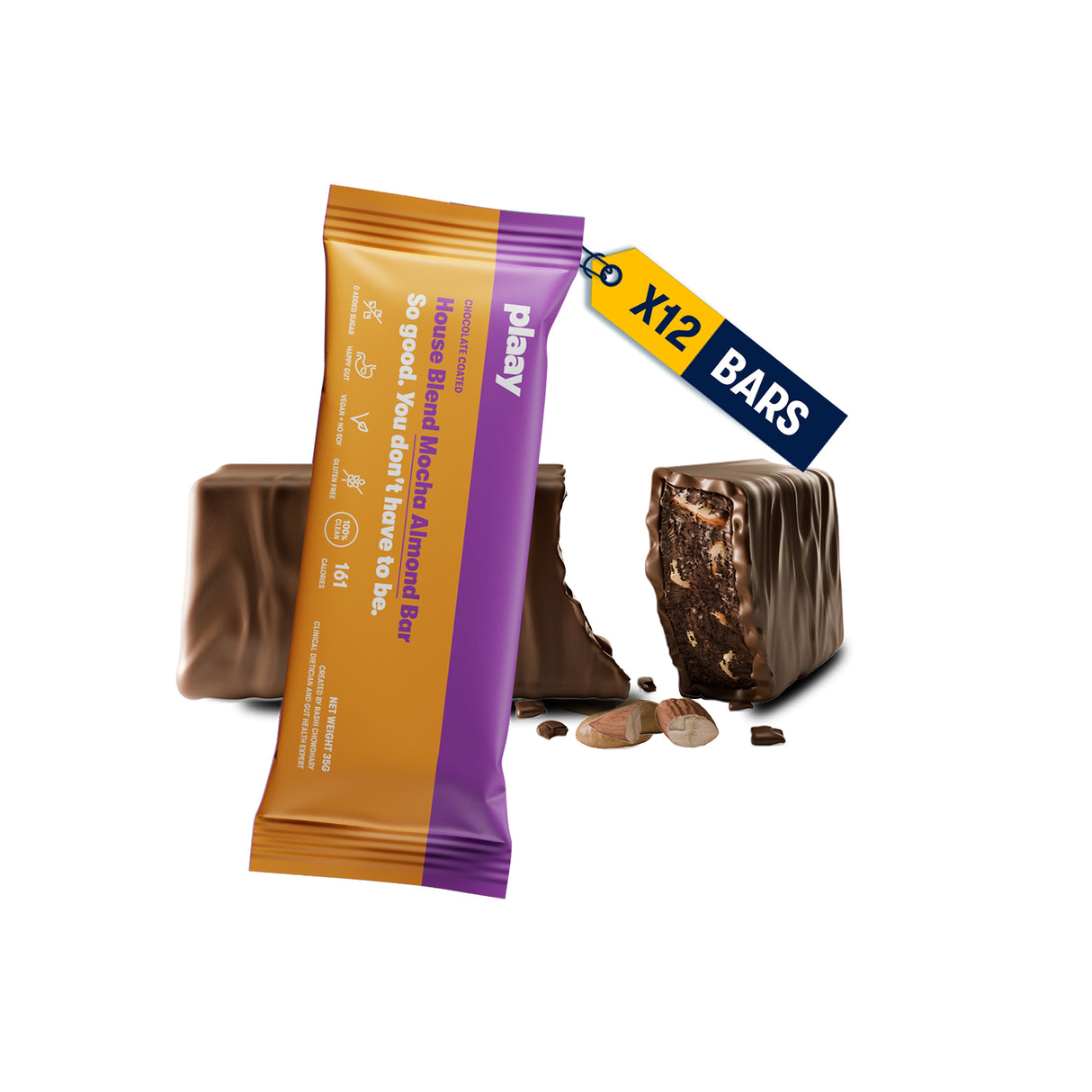 Plaay Mocha Almond Bar (12 x 35g)