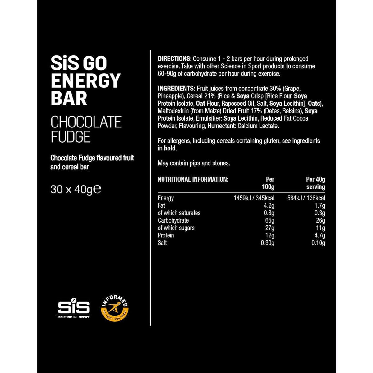 SIS Go Energy Bar Mini Chocolate Fudge (30 x 40g)