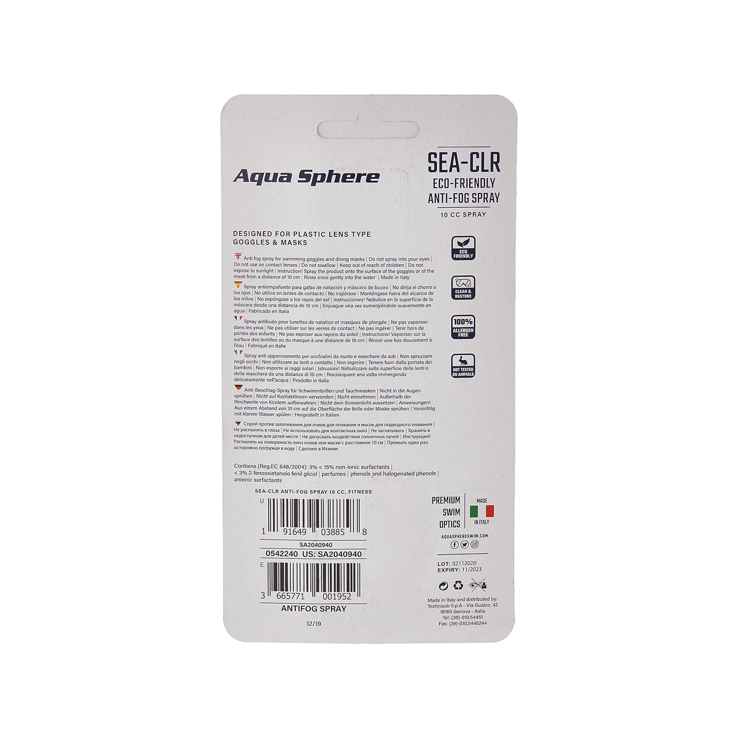 Aquasphere SEA-CLR Anti Fog Spray