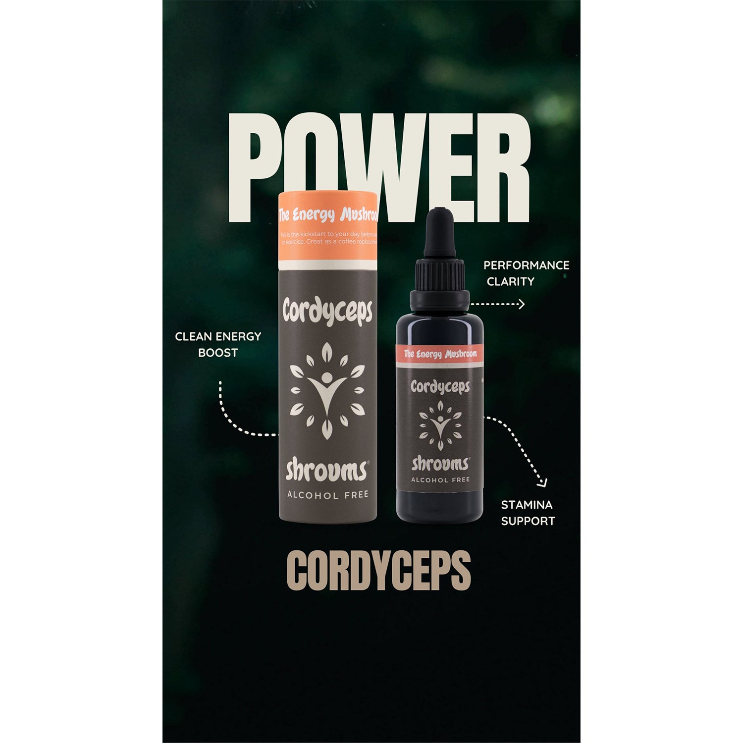 Shroums Cordyceps Mushroom Extract – Alcohol Free 50ml