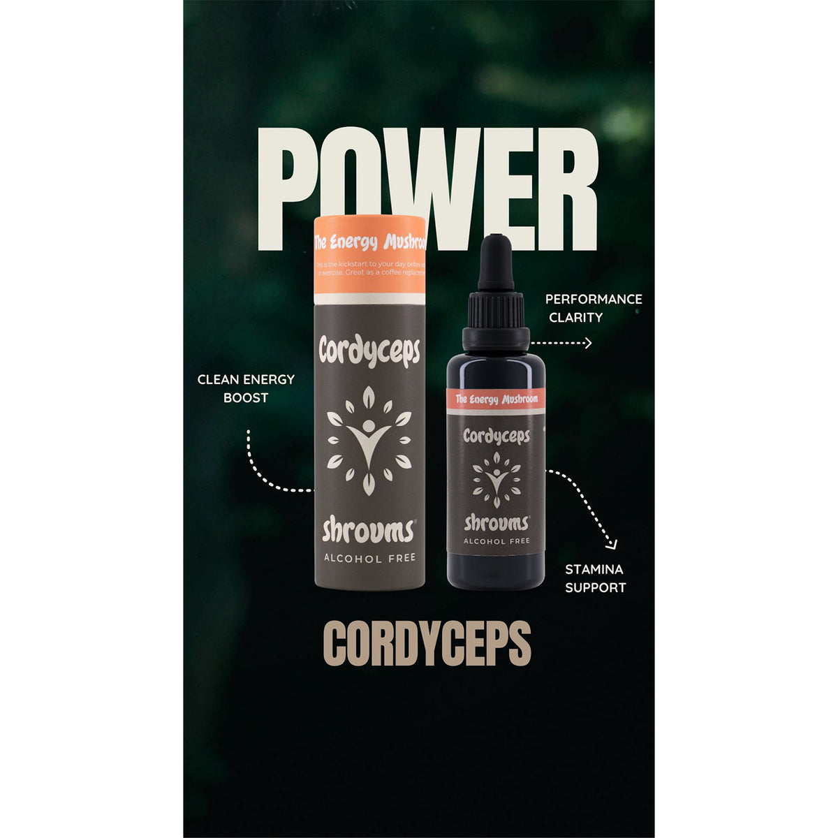 Shroums Cordyceps Mushroom Extract – Alcohol Free 50ml