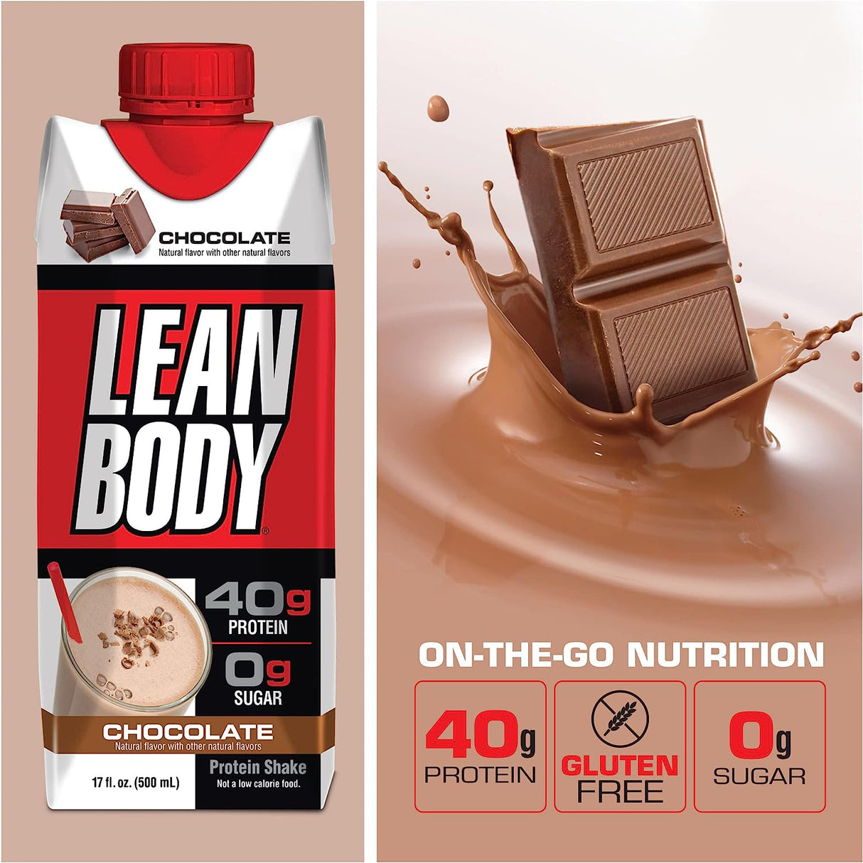 Lean Body Ready-to-Drink Protein Shake Chocolate (12 x 500ml)