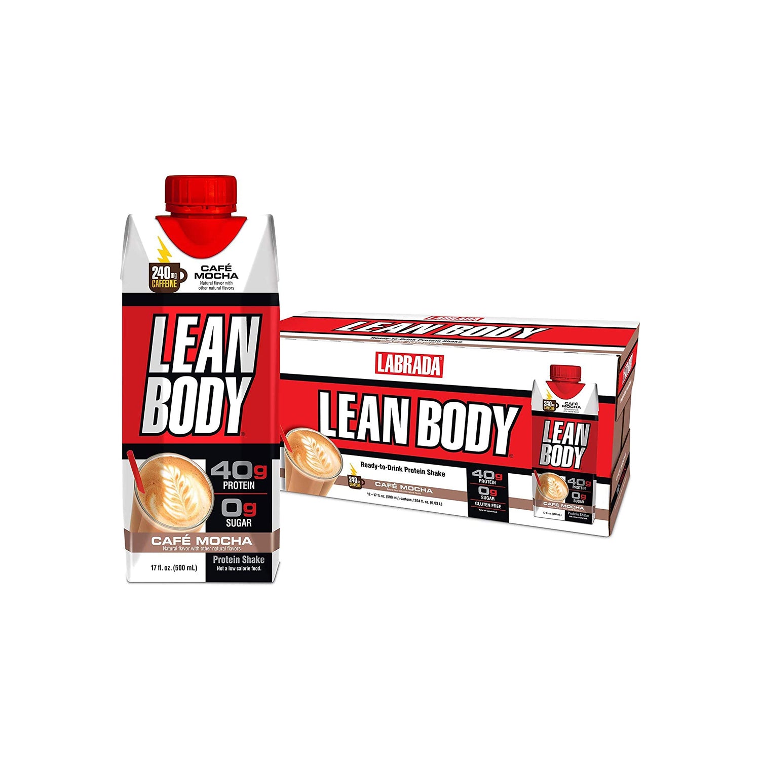 Lean Body Ready-to-Drink Protein Shake Cafe Mocha (12 x 500ml)