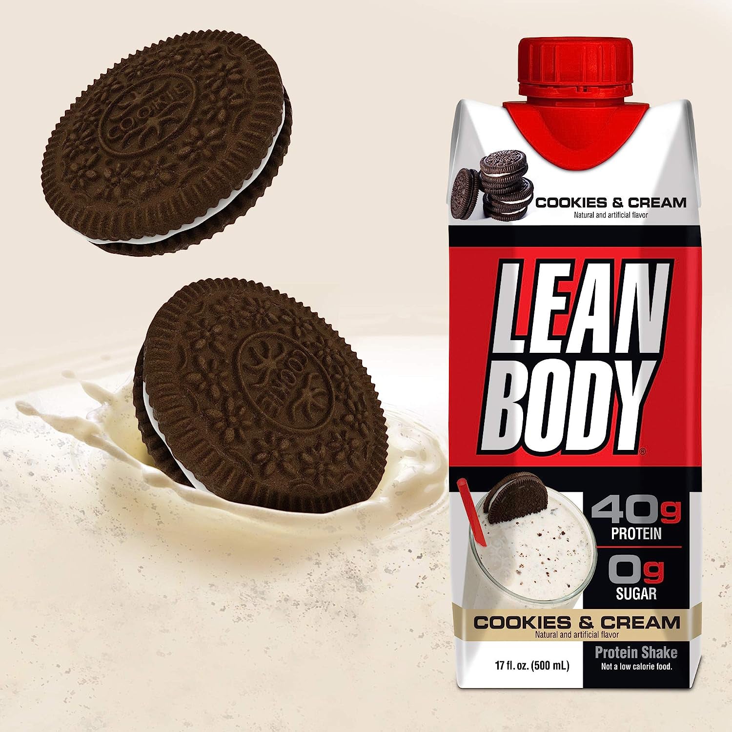 Lean Body Ready-to-Drink Protein Shake Cookies N Cream (12 x 500ml)