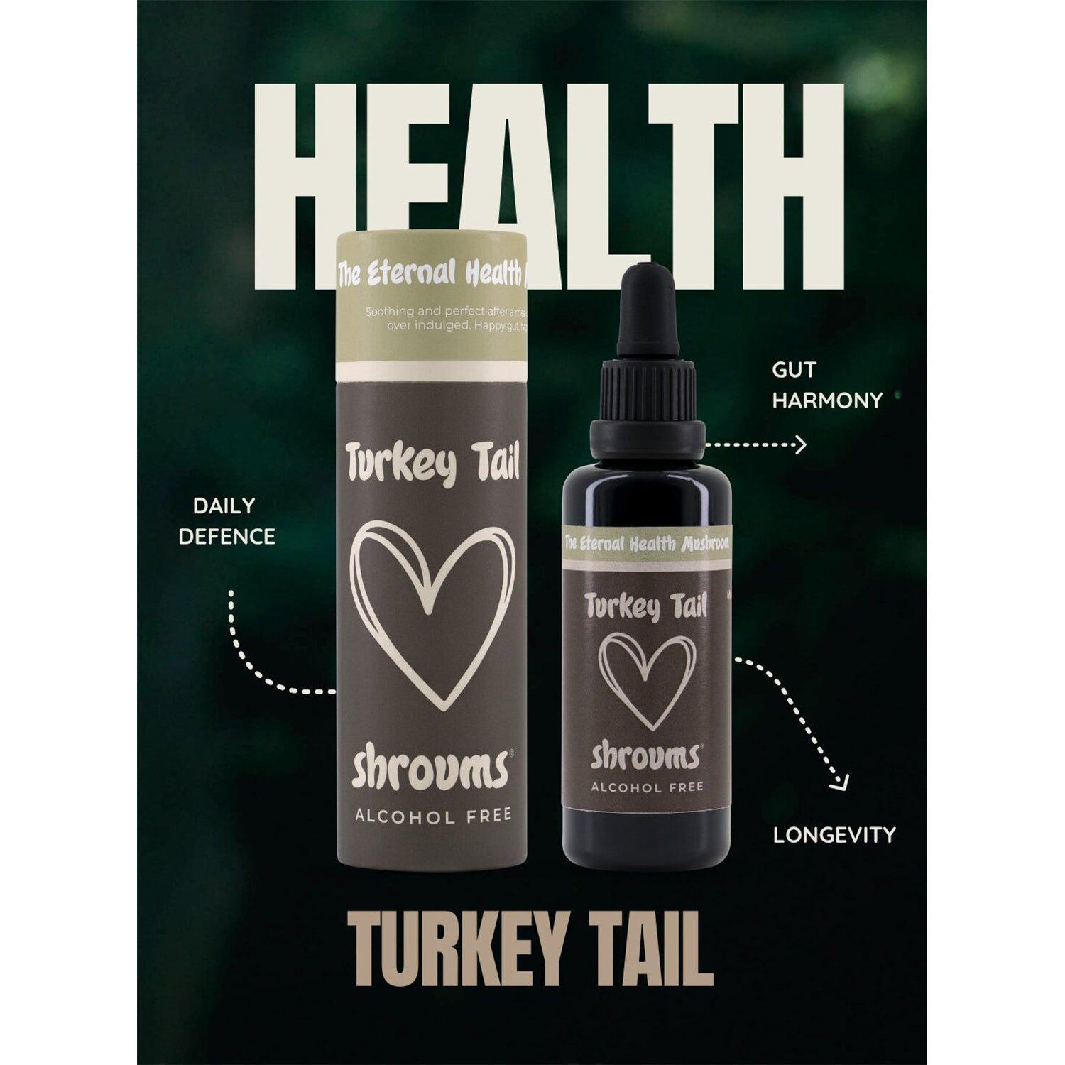 Shroums Turkey Tail Mushroom Extract – Alcohol Free 50ml