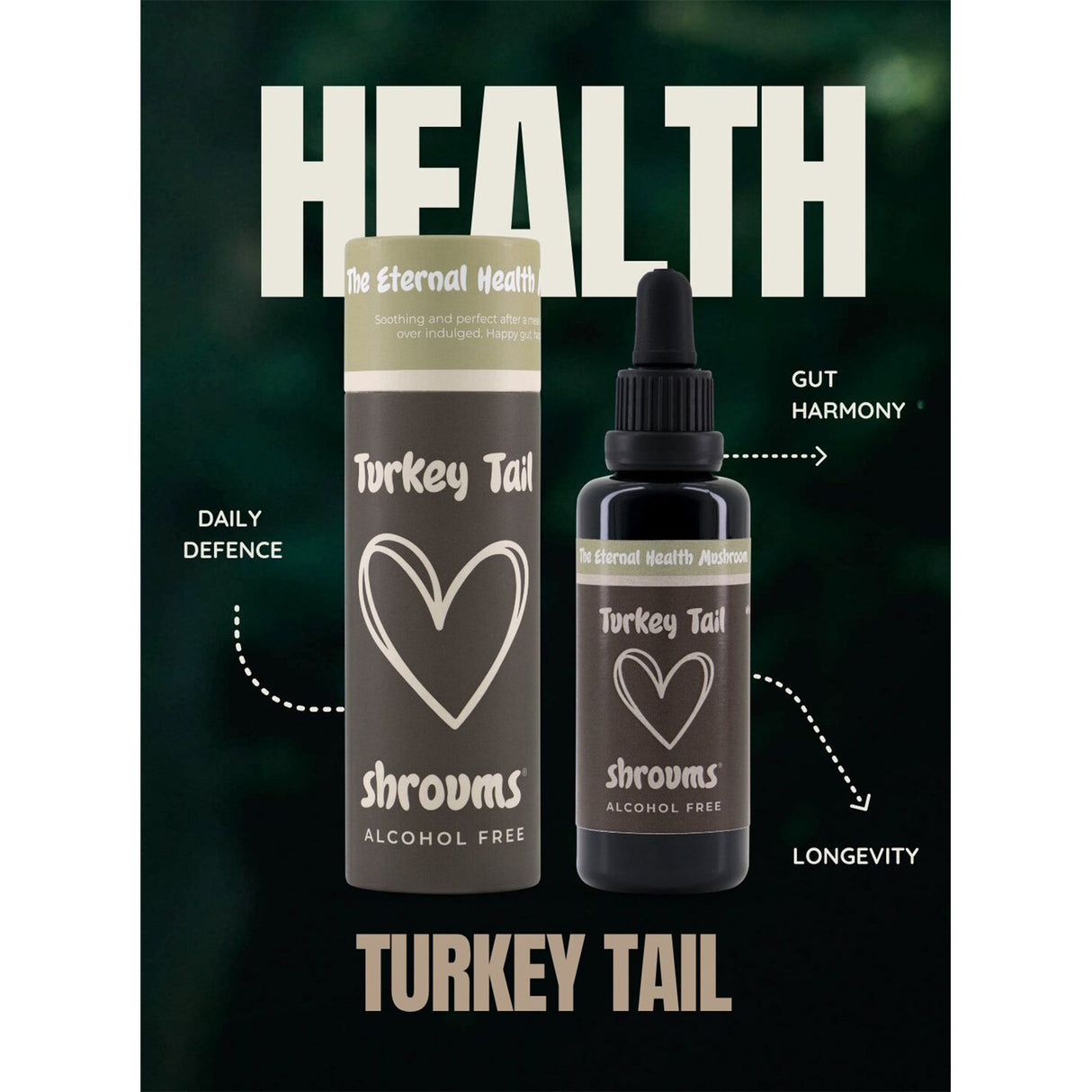 Shroums Turkey Tail Mushroom Extract – Alcohol Free 50ml