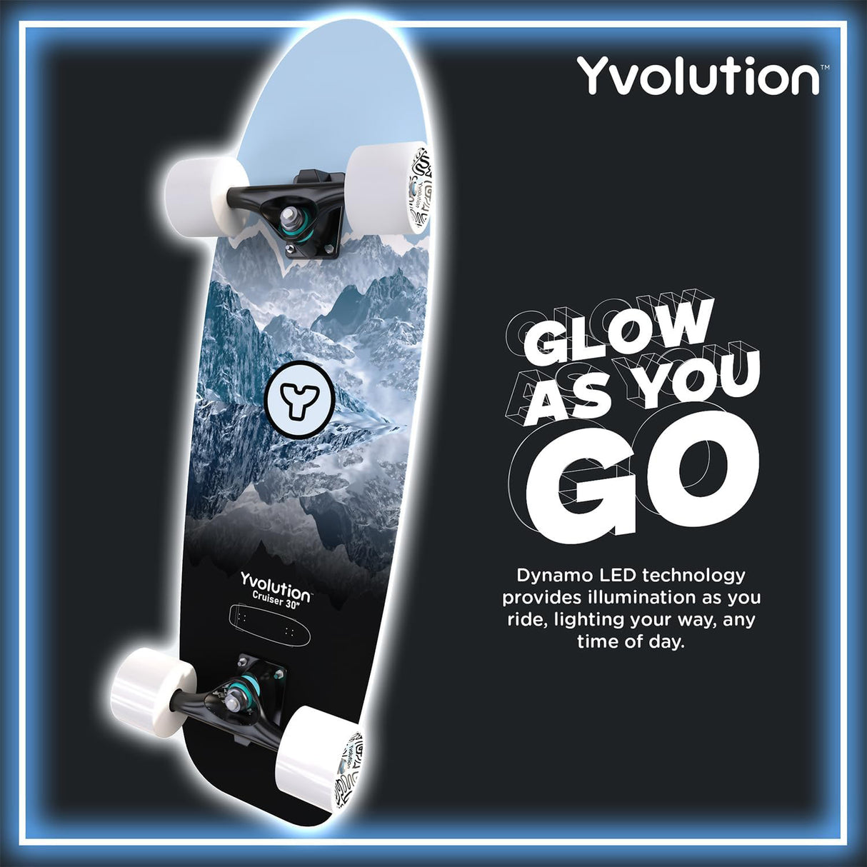 Yvolution Cruiser 30" LED Skateboard