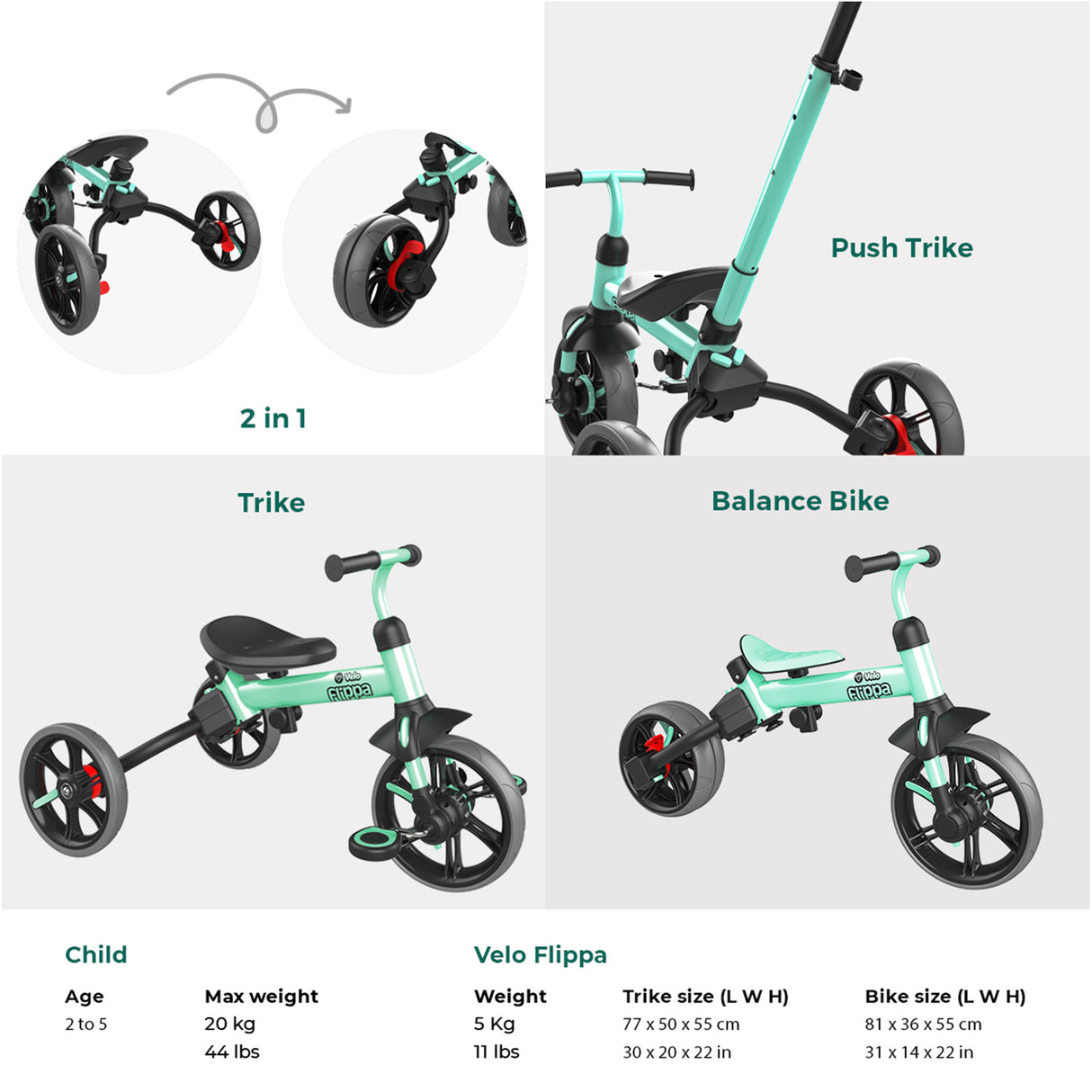 Yvolution - Y Velo Flippa 4-in-1 - Green