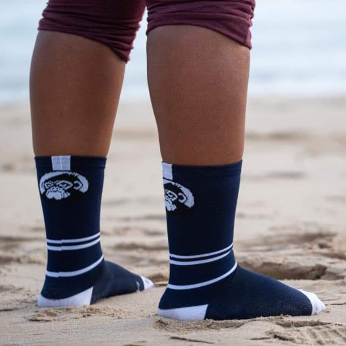 Grumpy Monkey Navy White & Stripes
