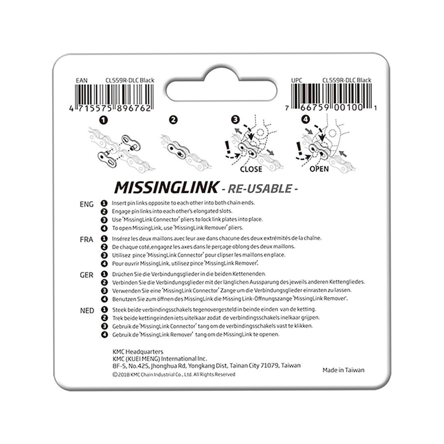 KMC CL573R Missing Link 6 7 8 Speed Silver 2 Pairs