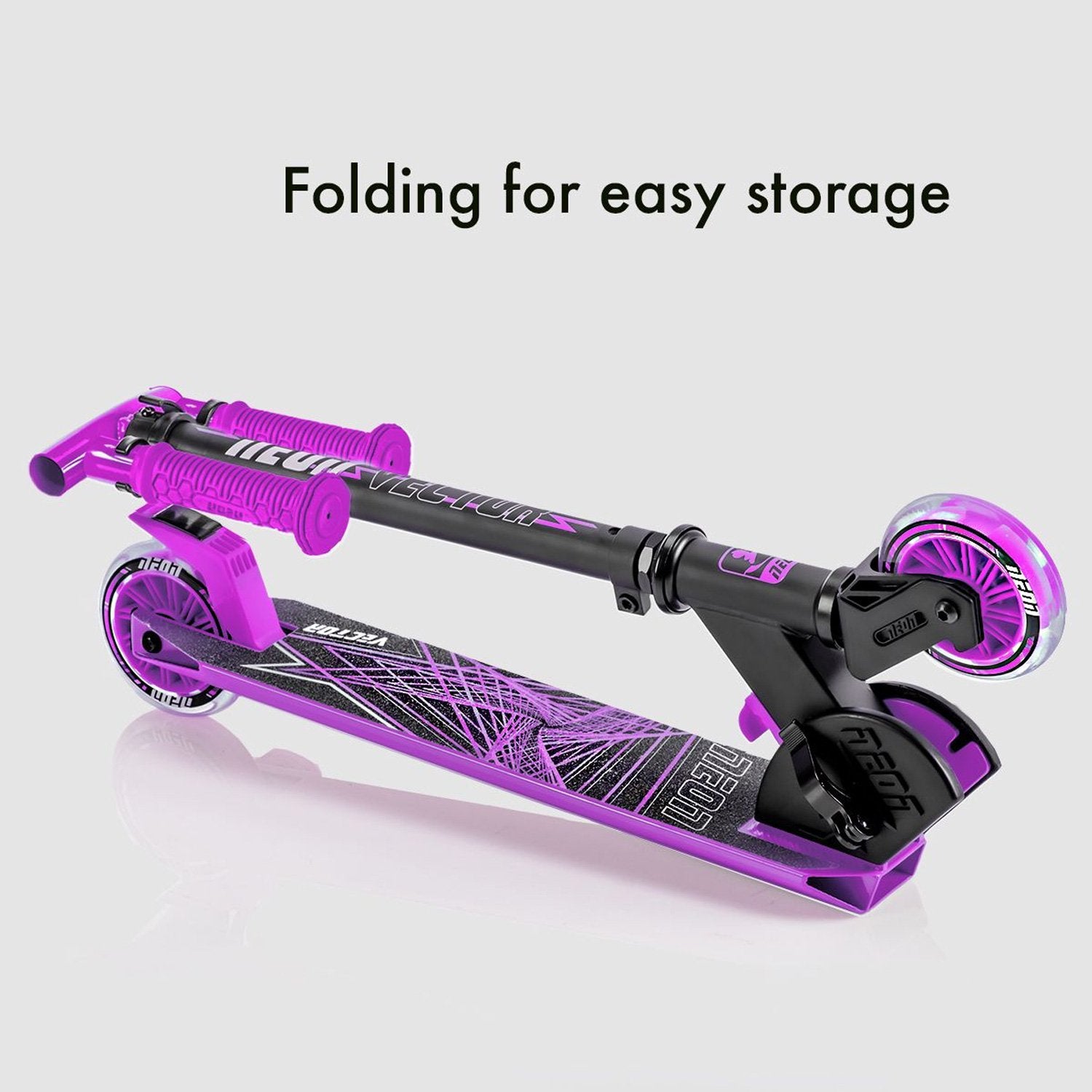 Neon Vector LED Light-up Lightweight Kids Scooter
