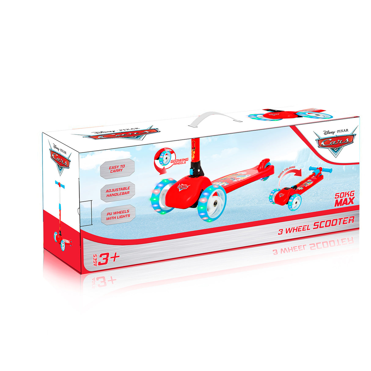 Spartan Disney Cars 3-Wheel Light Up Scooter