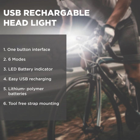 Spartan - Bicycle Head Light 500 Lumens - Cycle Souq