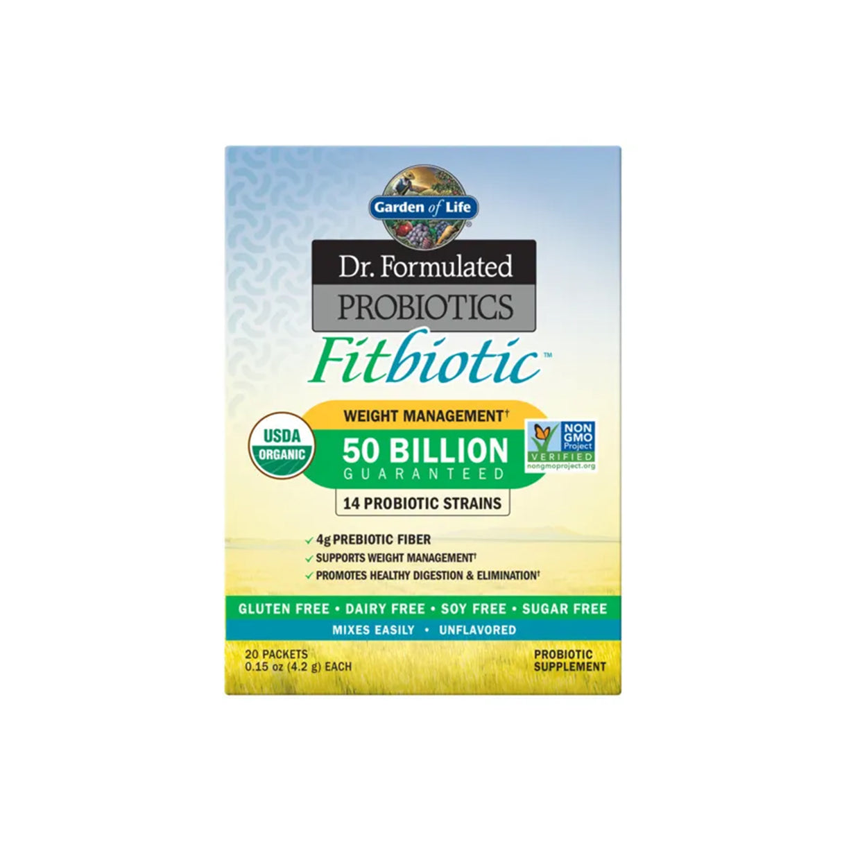 Garden of Life Dr. Formulated Probiotics Fitbiotic Unflavored 20 Packets