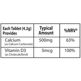 Sunshine Nutrition Calcium + Vitamin D3 Effervescent 20 Tabs