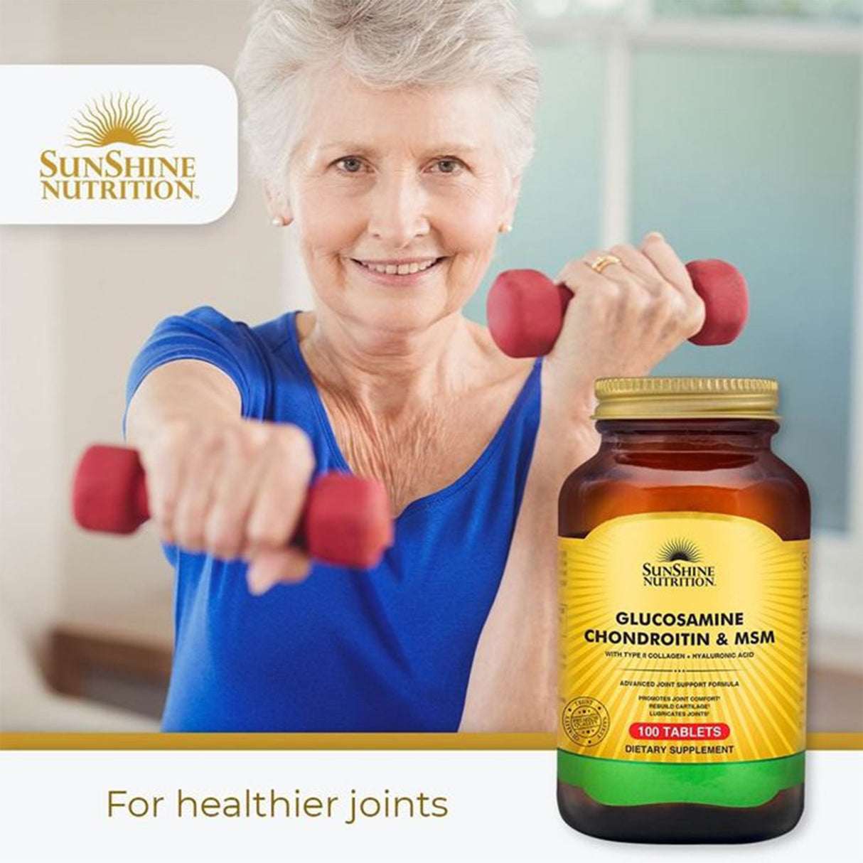 Sunshine Nutrition Glucosamine Chondroitin & MSM 100 Tablets