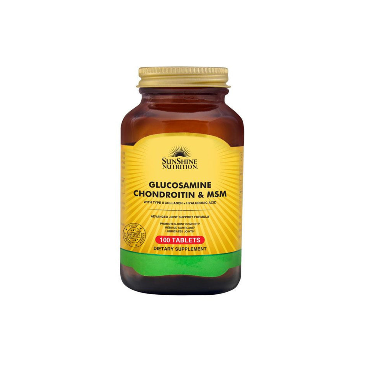 Sunshine Nutrition Glucosamine Chondroitin & MSM 100 Tablets