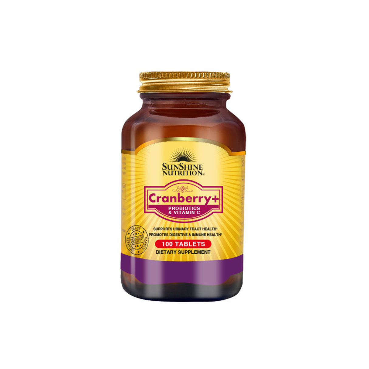 Sunshine Nutrition Cranberry+ Probiotics & Vitamin C 100 Tabs