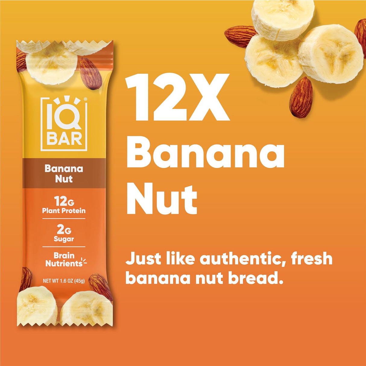 IQ Bar Banana Nuts (12 x 45g)