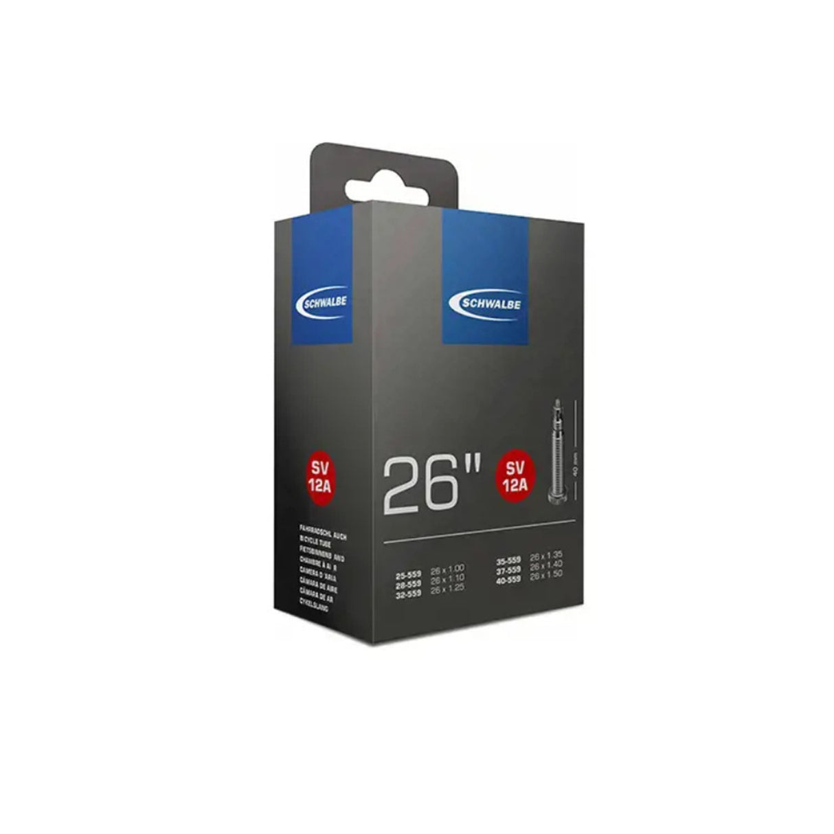 Schwalbe SV12A 26" Inner Tube 25/40-559 40mm Presta Valve