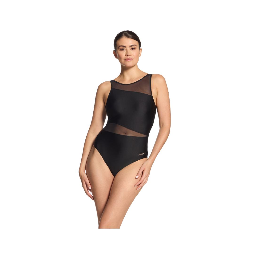 Zoggs Rustique Mesh V Back Swimsuit