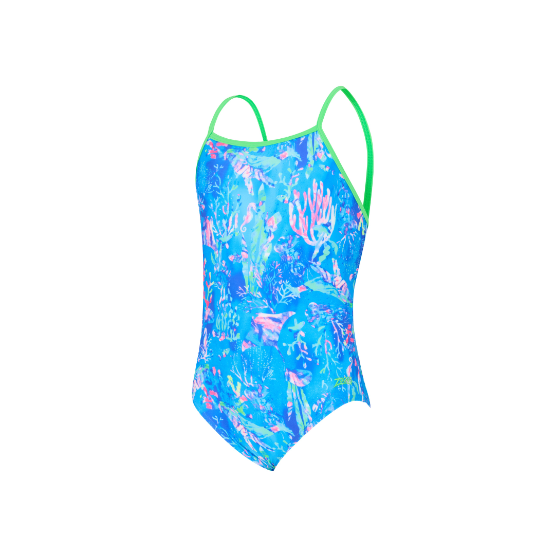 Zoggs Sea Space Yaroomba Floral Swimsuit w/ Removable Cups