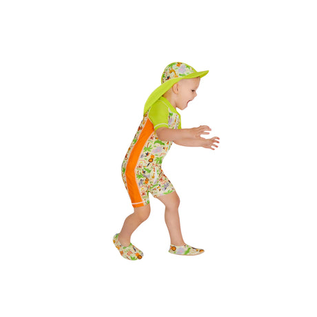 COEGA 1 Piece Suit-Short Green Jungle Animals