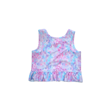 COEGA Tank Top-Frill AOP Purple Abstract Drops