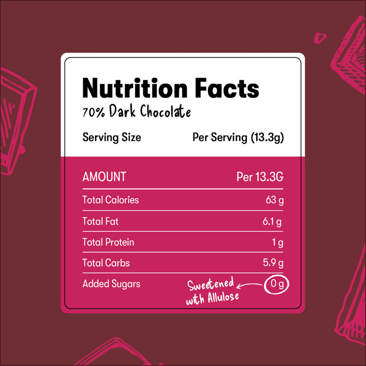 Plaay 70% Dark Chocolate Slab (6 x 80g)