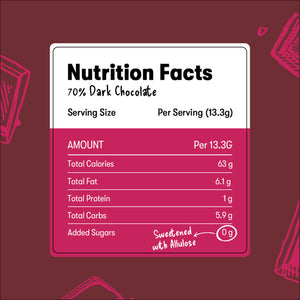 Plaay 70% Dark Chocolate Slab (6 x 80g)