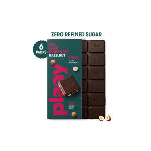 Plaay 70% Dark Chocolate Hazelnut Slab (6 x 80g)