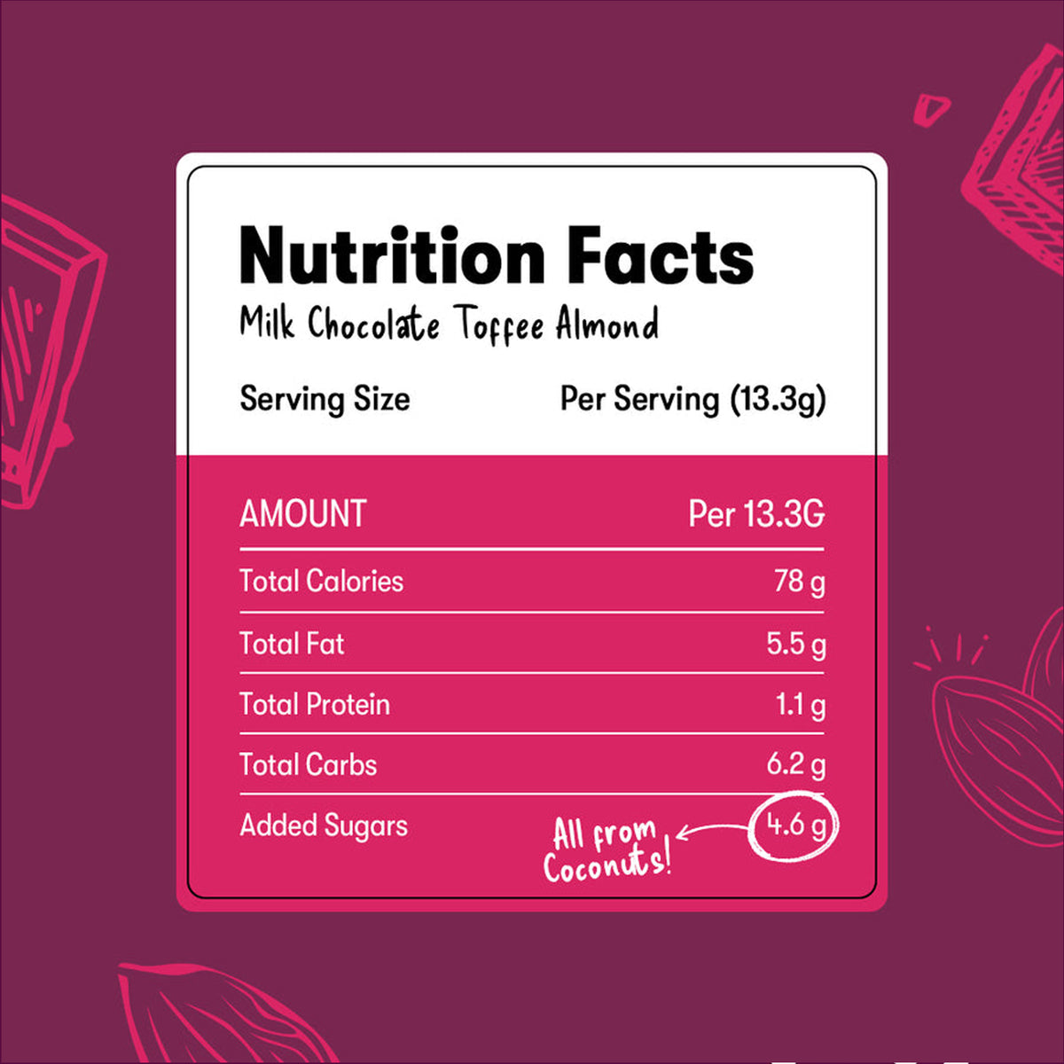 Plaay Milk Chocolate Toffee Almond Slab (6 x 35g)