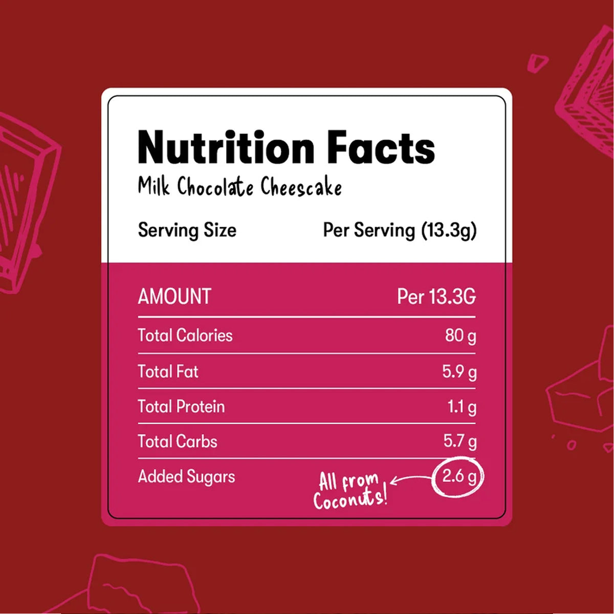 Plaay Milk Chocolate Cheese Cake Slab (6 x 80g)