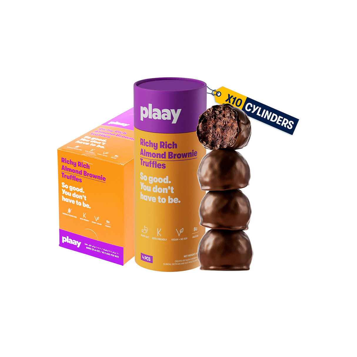 Plaay Almond Brownie Truffles (10 x 60g)