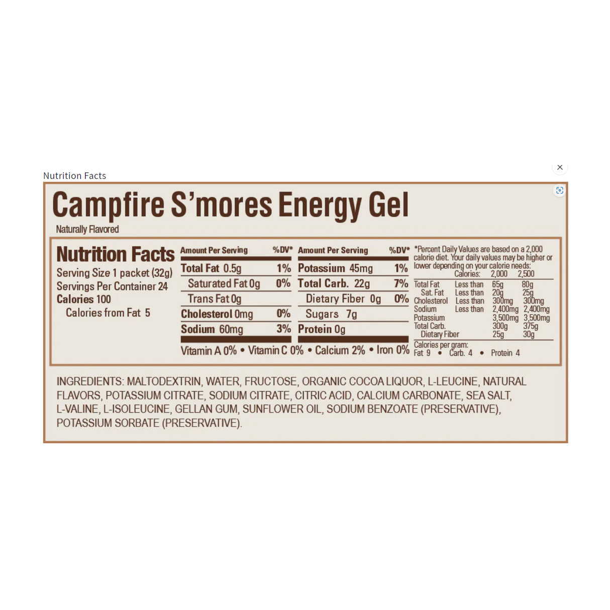 GU Original Energy Gel Campfire S'Mores (24 x 32g)