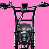 FR303 electric bike with headlight in pink from Flight Risk Australia