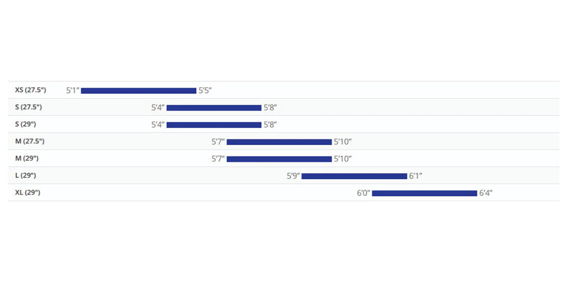 giant talon bike size chart