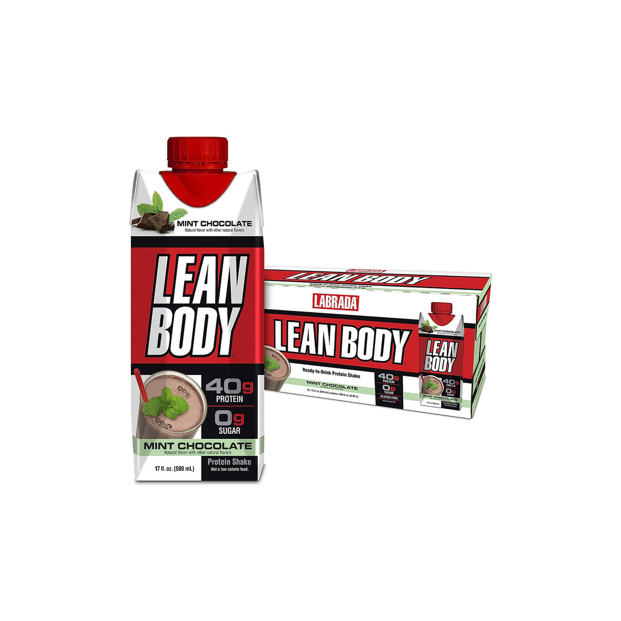 Lean Body Ready-to-Drink Protein Shake Mint Chocolate (12 x 500ml)
