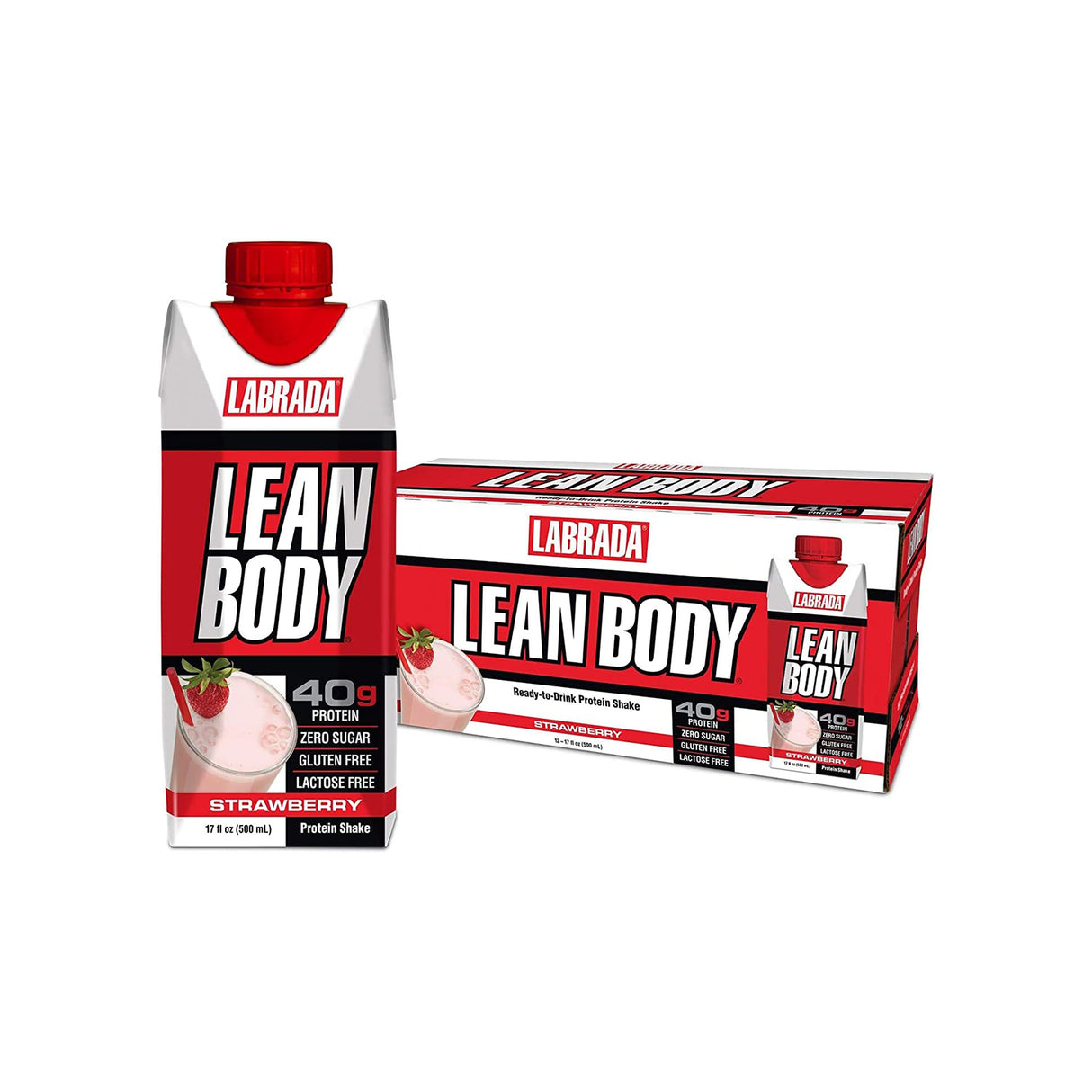 Lean Body Ready-to-Drink Protein Shake Strawberry (12 x 500ml)