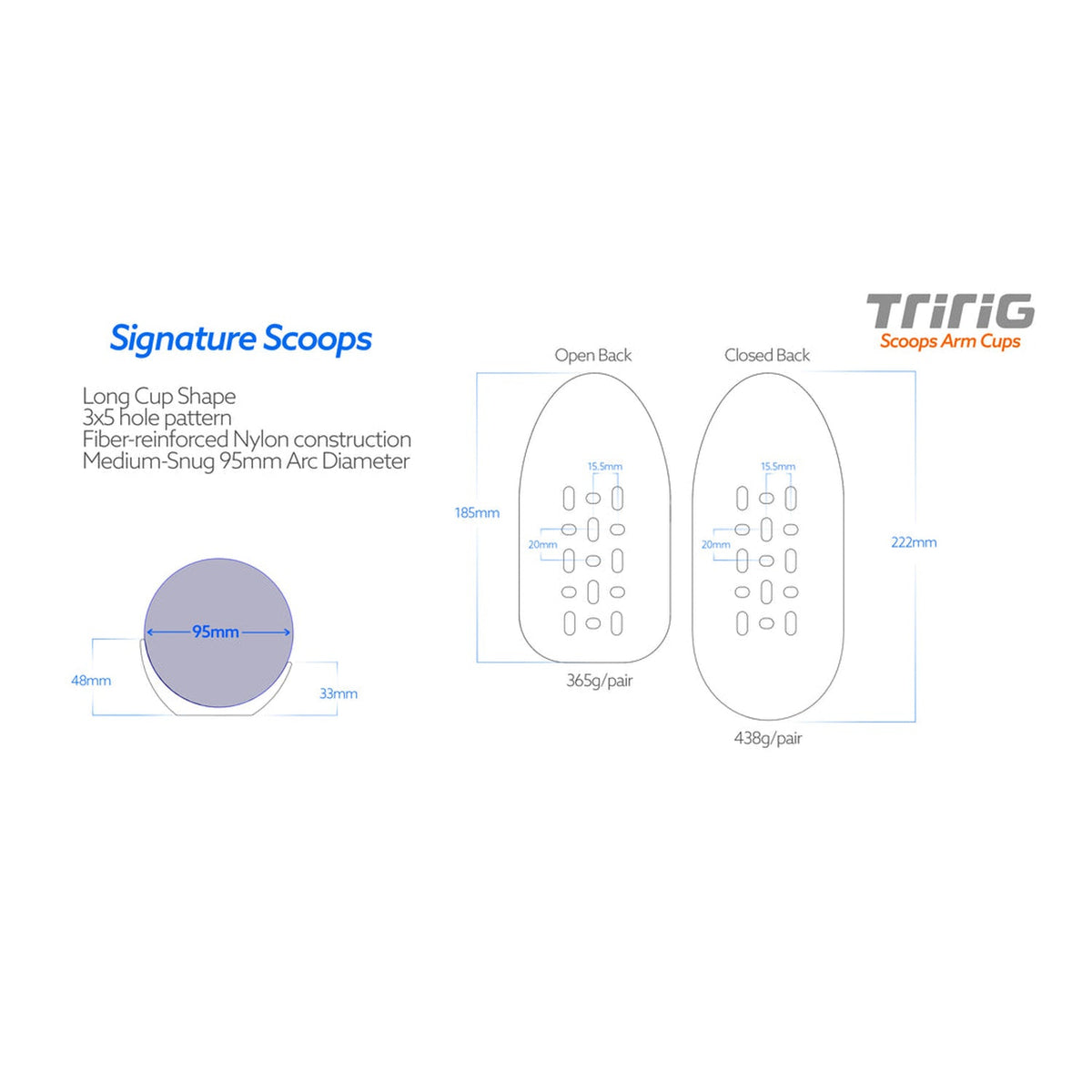TriRig Signature Open Back Arm Cups