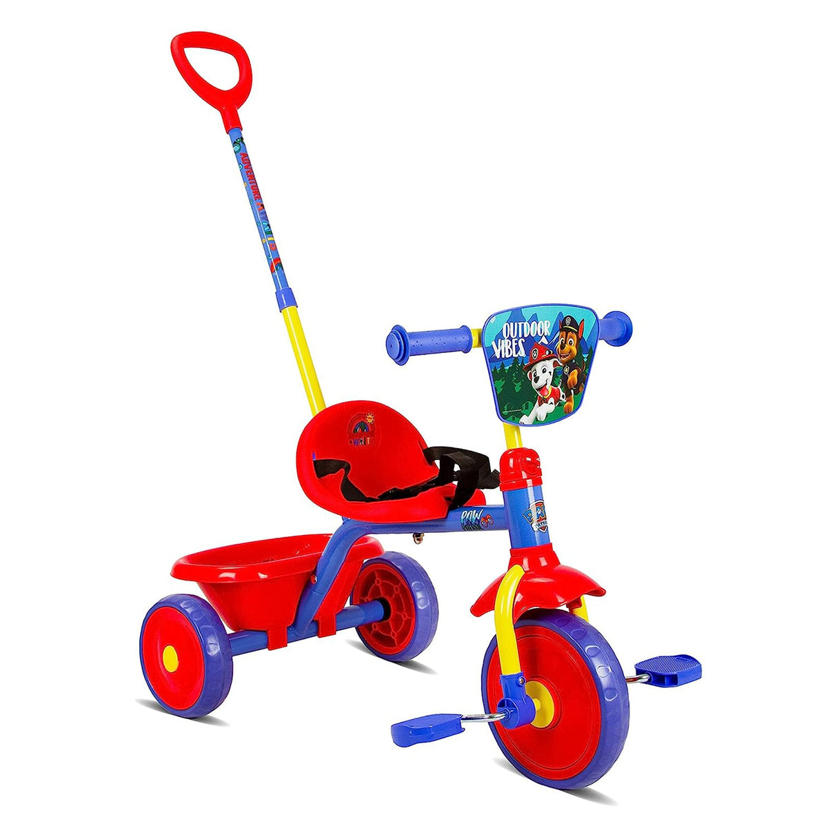 Spartan Paw Patrol Boys Tricycle with Pushbar