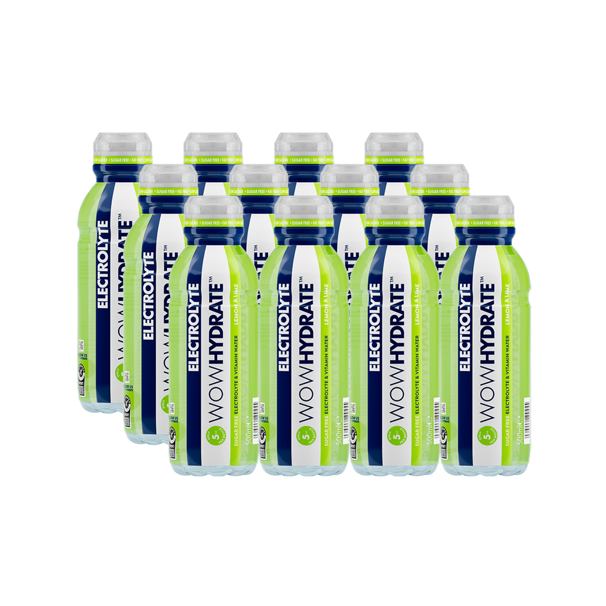 WOWHydrate Electrolyte - Lemon & Lime (12 x 500ml)