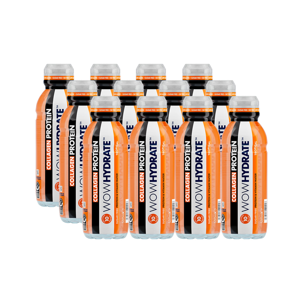 WOWHydrate Protein Water - Tropical 500ml (12 x 500ml)