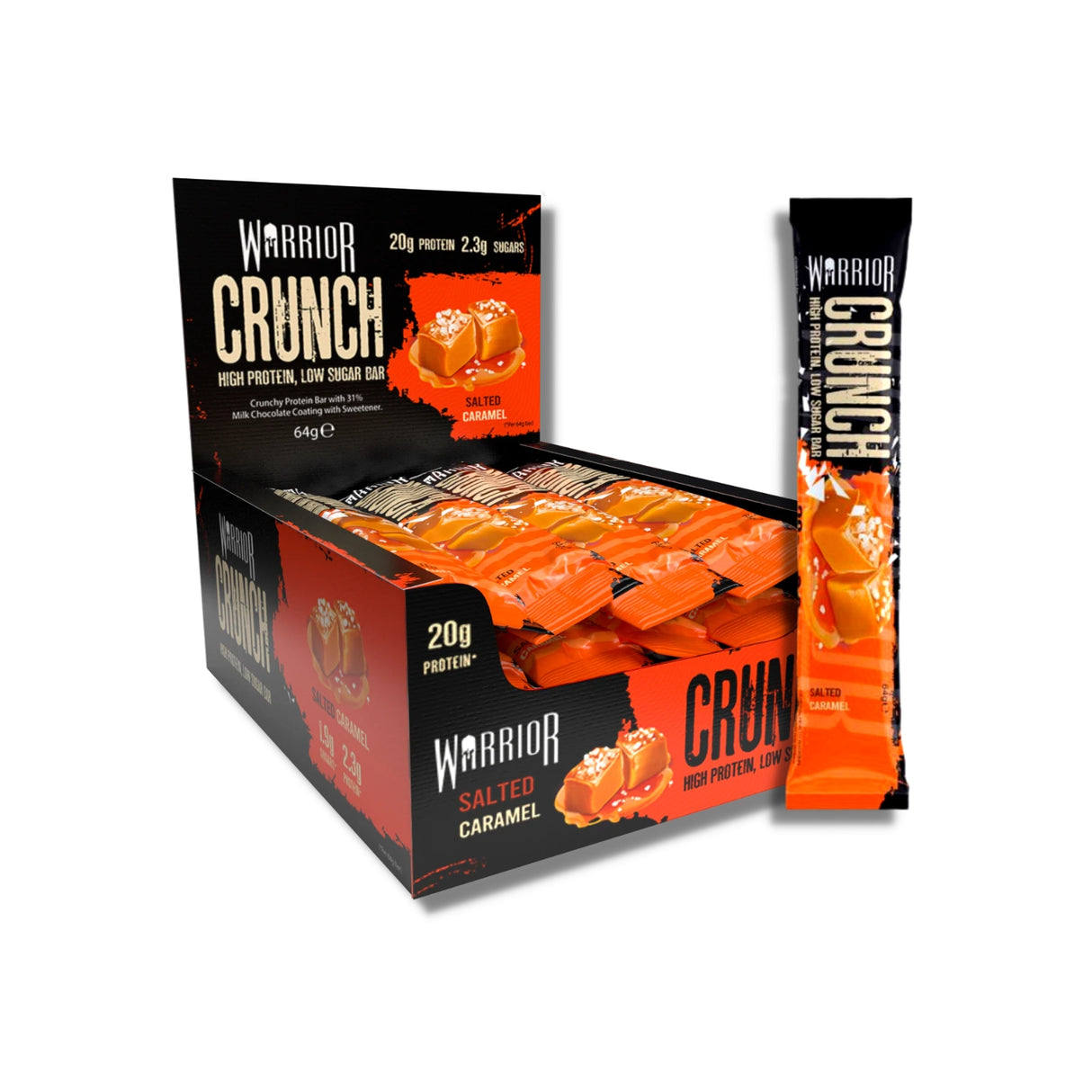 Warrior Crunch Protein Bar - Salted Caramel (12 x 64g)